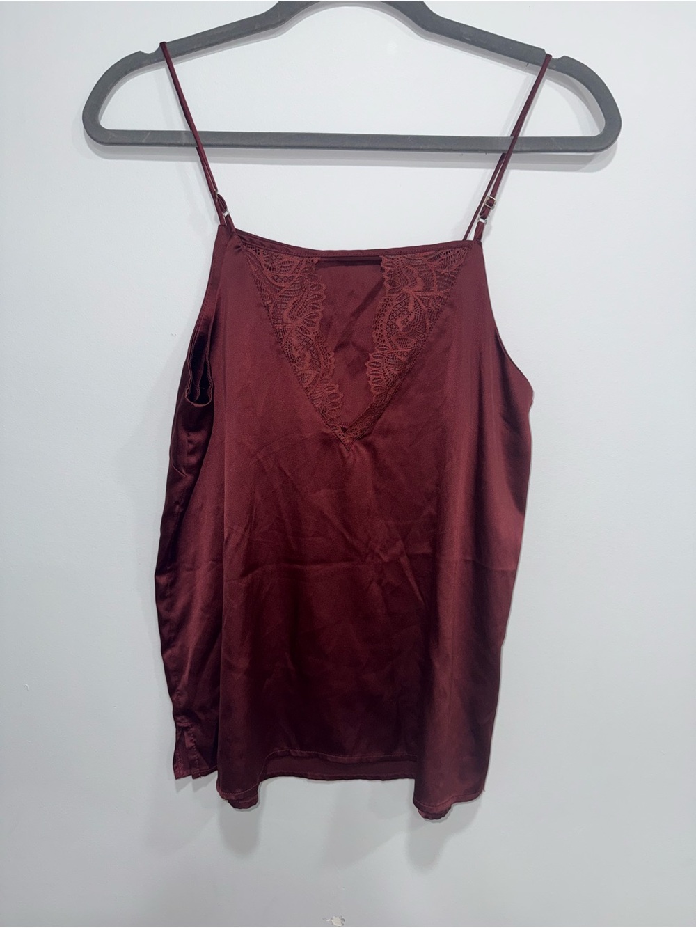 stars above Plum Lace-Trim Satin Camisole